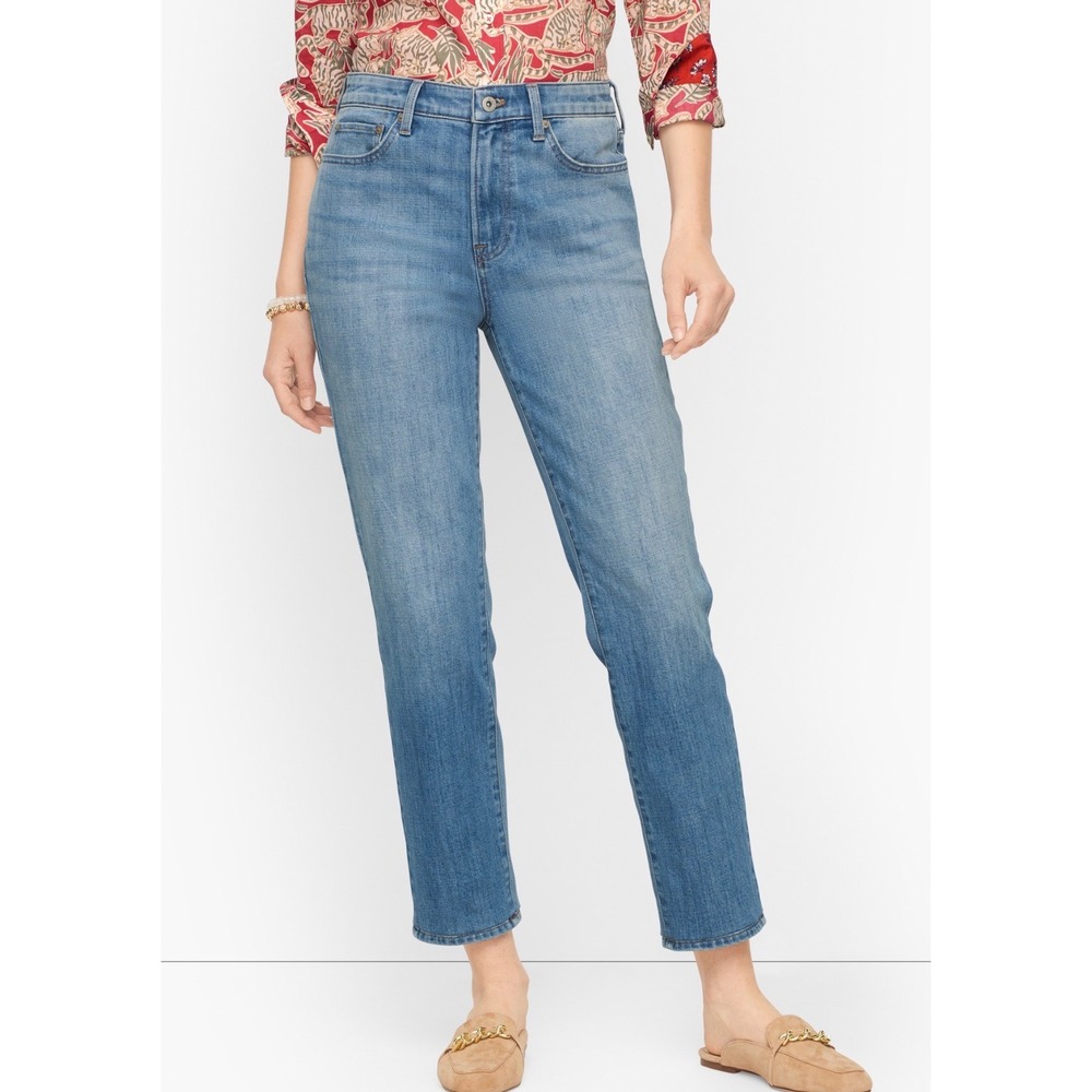 Talbots Modern Ankle Jeans Womens 20W Medium Wash Blue Straight Leg Denim Pants